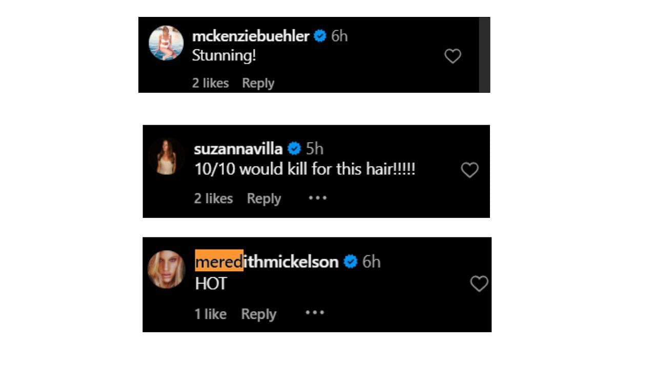 Walker Buehler’s wife McKenzie, Alex Wood’s wife Suzanna and actress Meredith Mickelson's reactions